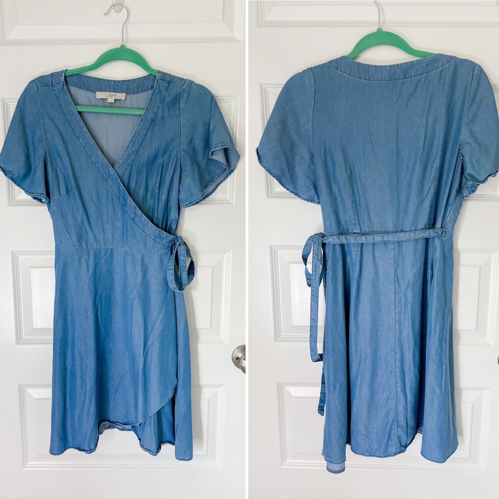 Loft denim wrap dress - sz. 4